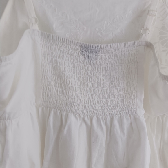 EUC Torrid White Babydoll Cotton Window Pane Button Tank Top Womens 2X - Picture 3 of 8